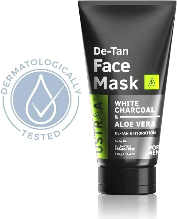 USTRA FACE MASK WHITE CHARCOAL & ALOEVERA - 125GM
