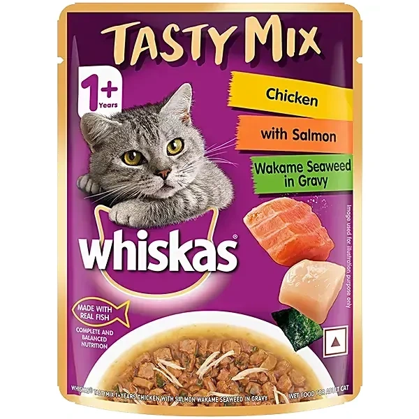 WHISKAS GRAVY 1+ YEAR CHICKEN W/SALMON - 85GM