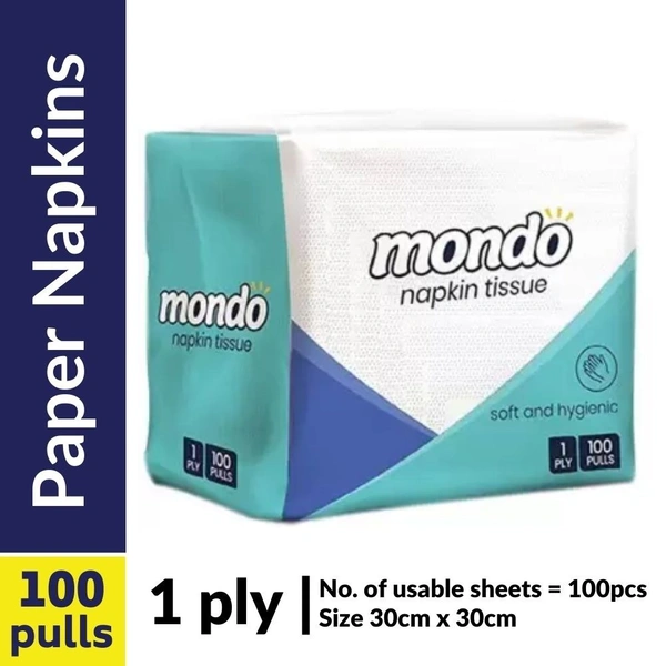 MONDO NAPKIN TISSUE 1PLY - 100N