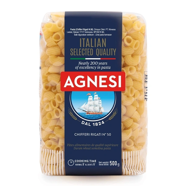 AGNESI PASTA CHIFFERI RIGATI - 500GM