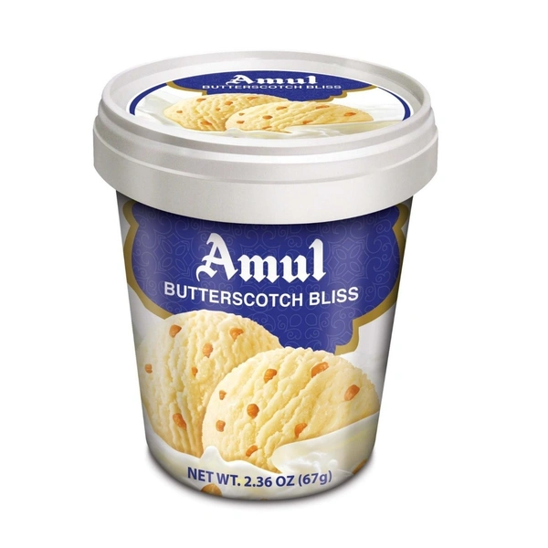 AMUL ICE CREAM JUMBO CUP BUTTERSCOTCH BLISS - 125ML