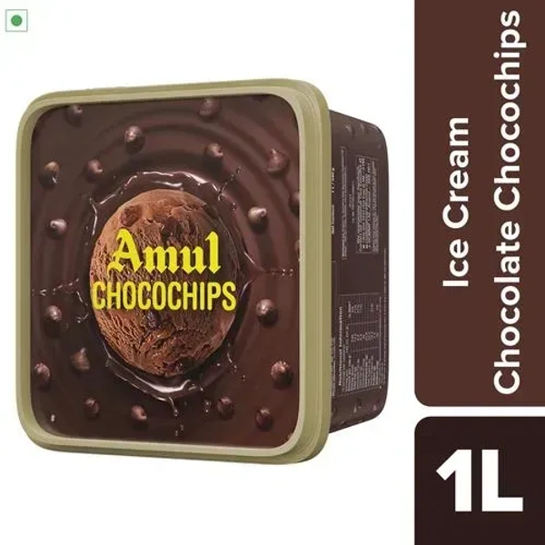 AMUL ICE CREAM TUB CHOCO CHIPS - 1LTR