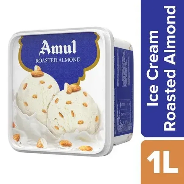 AMUL ICE CREAM TUB ROASTED ALMOND - 1LTR