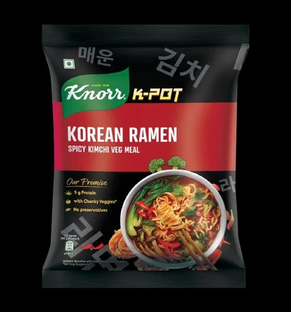 KNORR NDL KOREAN RAMEN SPICY KIMCHI VEG MEAL - 95GM