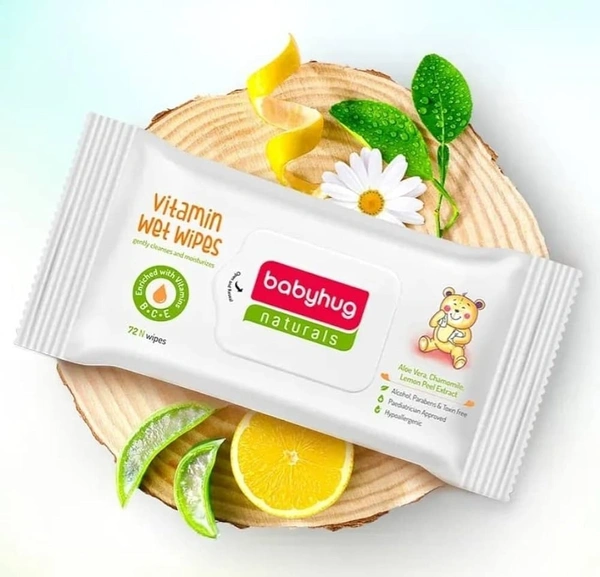 BABYHUG VITAMIN WET WIPES - 72N