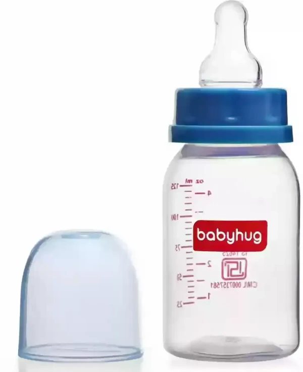 BABYHUG GLASS FEEDING BOTTLE 0+M BLU BLUE - 125ML