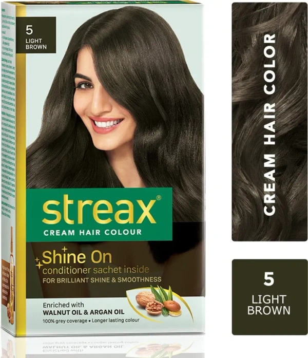 STREAX HAIR COLOUR 5 LIGHT BROWN - 50ML