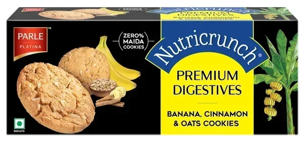 PARLE NUTRICRUNCH BANANA,CINAMON& OAT COOKIES - 75GM