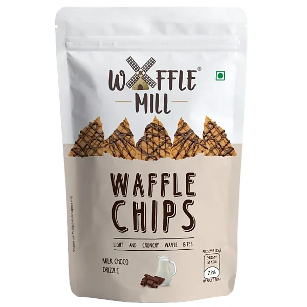 WAFFLE MILL WAFFLE CHIPS MILK CHOCO DRIZZLE - 85GM