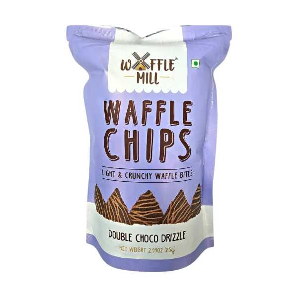WAFFLE MILL WAFFLE CHIPS DOUBLE CHOCO DRIZZLE - 85GM