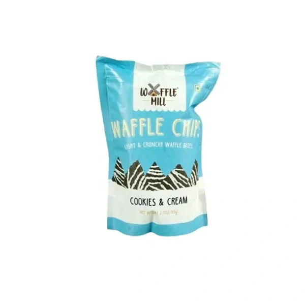 WAFFLE MILL WAFFLE CHIPS COOKIES & CREAM - 85GM