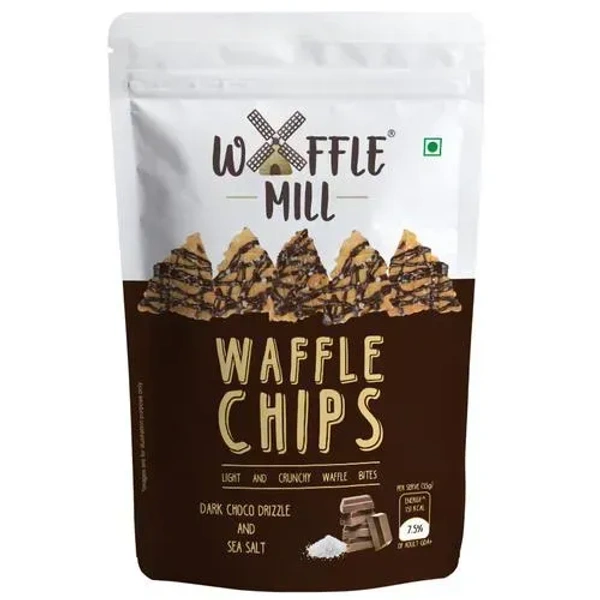 WAFFLE MILL WAFFLE CHIPS DARK CHOCO DRIZZLE & SEA SALT - 85GM