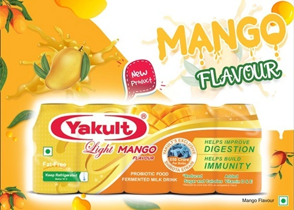 YAKULT LIGHT MANGO FLAVOUR HEALTH DRINK 65ML - 5N