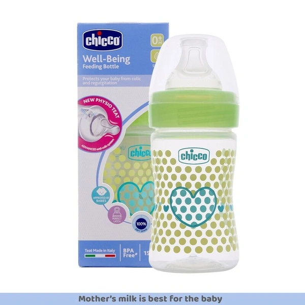 CHICCO BABY W/B FEEDING BOTTLE 0M GRN GREEN - GRN