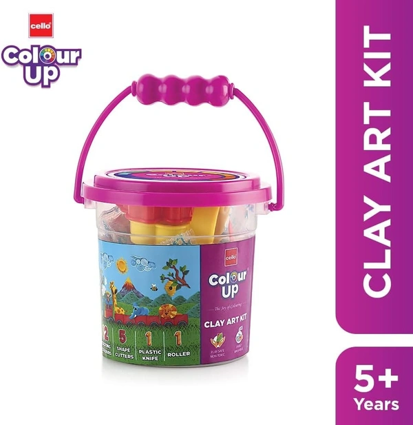 CELLO COLOUR-UP CLAY ART KIT 12 SHADES 5 SHAPE (BUCKET) - 5N