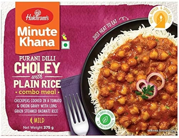 HALDIRAM RTE CHOLEY WITH PLAIN RICE - 375GM
