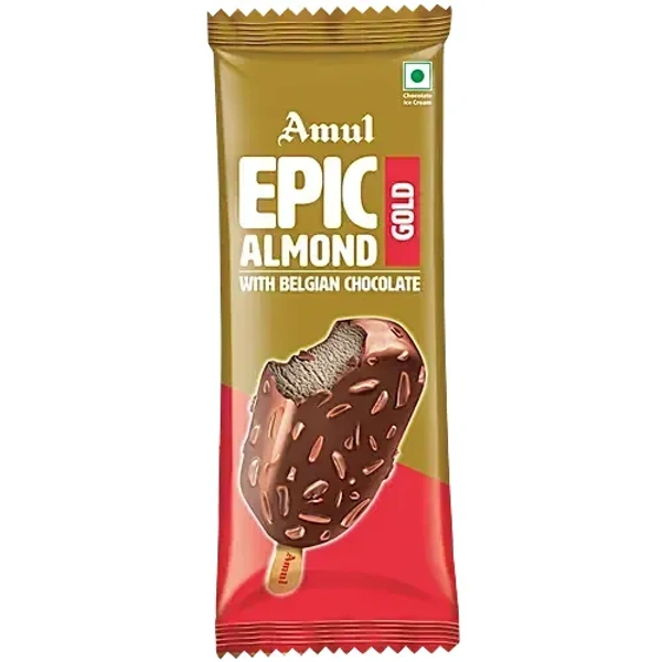AMUL ICE CREAM EPIC ALMOND GOLD BELGIAN CHOCOLATE - 80ML