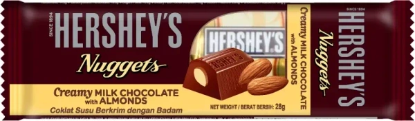 HERSHEYS NUGGETS CREAMY MILK ALMONDS CHOCOLATE - 28GM