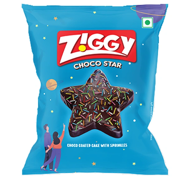 ZIGGY CHOCO STAR CAKE WITH SPRINKLES - 44GM