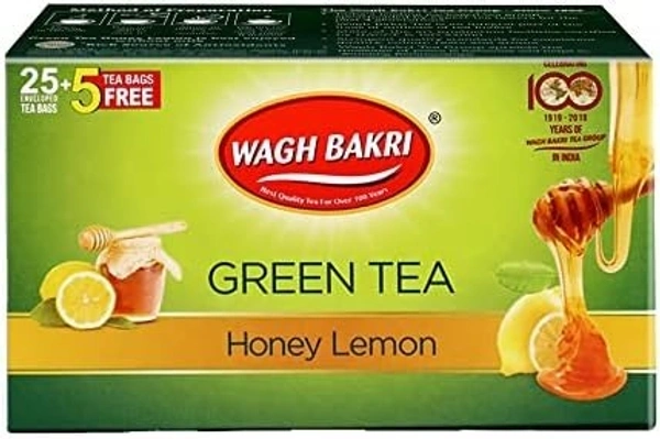WAGH BAKRI G.MORNING GRN TEA HONEY LEMON - 25N