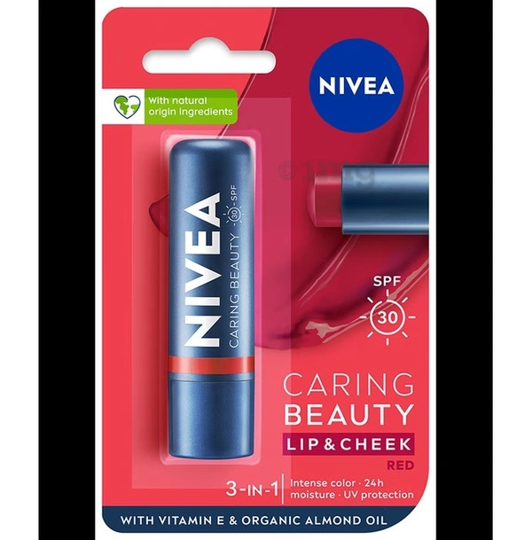 NIVEA LIP BALM CARING BEAUTY RED SPF-30 - 4.8GM