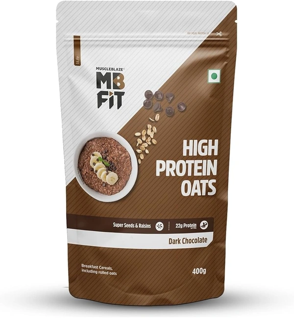 MUSCLEBLAZE HIGH PROTEIN OATS DARK CHOCOLATE - 400GM