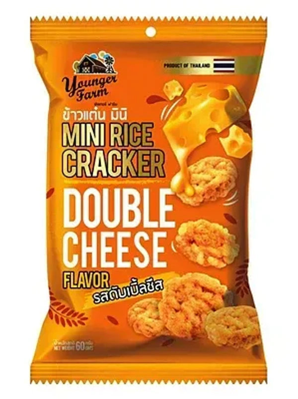 YOUNGER FARM MINI RICE CRACKER DOUBLE CHEESE - 60GM
