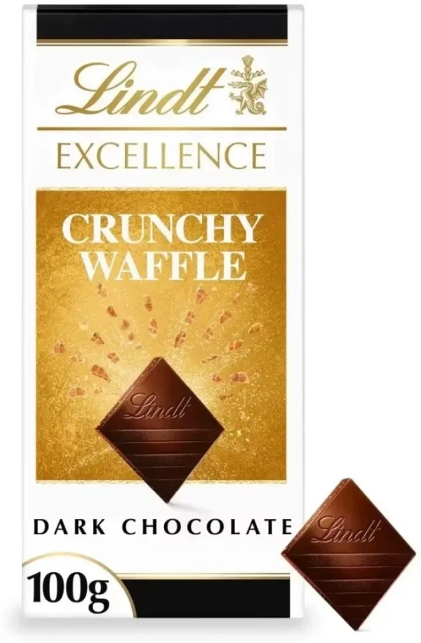 LINDT EXCELLENCE CRUNCHY WAFFLE DARK CHOCOLATE - 100GM