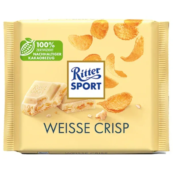 RITTER SPORT CHOCOLATE WHITE CRISPY - 100GM
