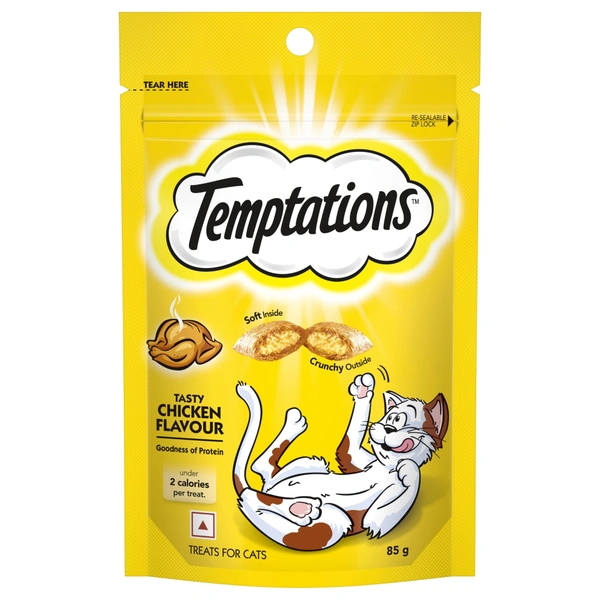 TEMPTATIONS CAT TREATS CHICKEN FLAVOUR - 85 GM