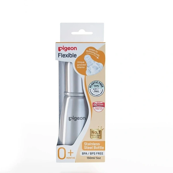 PIGEON BABY FEEDING BOTTLE STEEL 4+M - 150ML