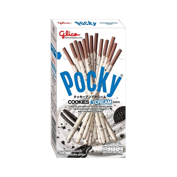 GLICO POCKY COOKIES & CREAM STICK - 45GM