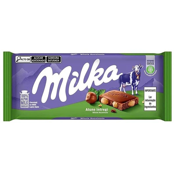 MILKA WHOLE HAZELNUTS CHOCLATE - 100GM