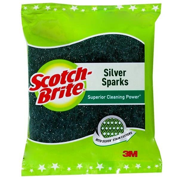 SB SCRUB PAD SILVER SPARKS (7 X 7.5) - 1N