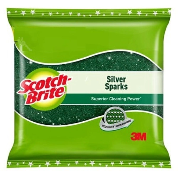 SB SCRUB PAD SILVER SPARKS (7 X 10) - 1N