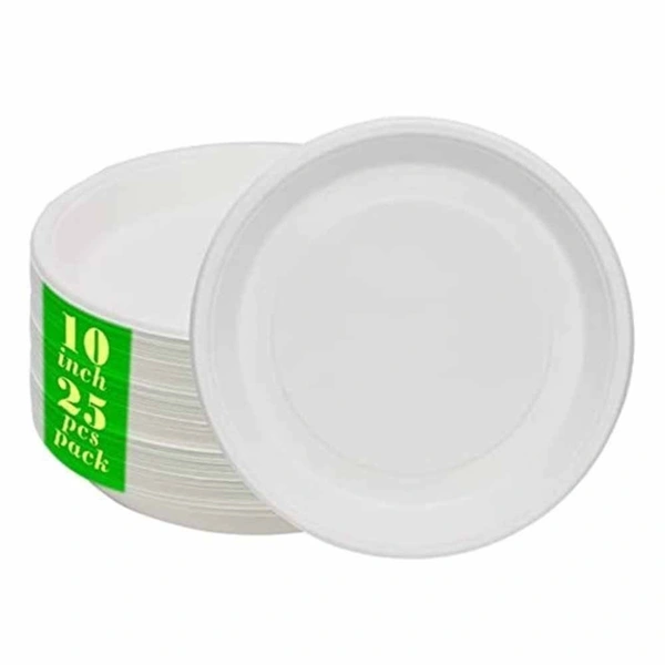 DISP PLATE PLAIN BAGASSE 25N - 10INCH