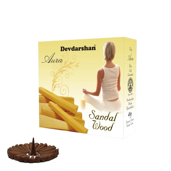 DEVDARSHAN AURA DHOOP CONE SANDAL - 40GM