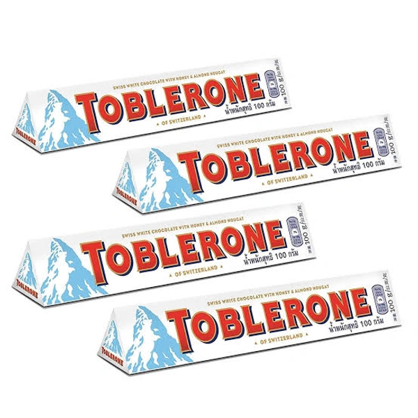 TOBLERONE SWISS WHITE WITH HONEY ALMONDS - 100GM