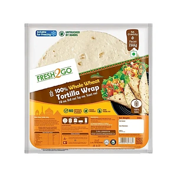 FRESH2GO TORTILLA WRAP WHOLE WHEAT - 348GM