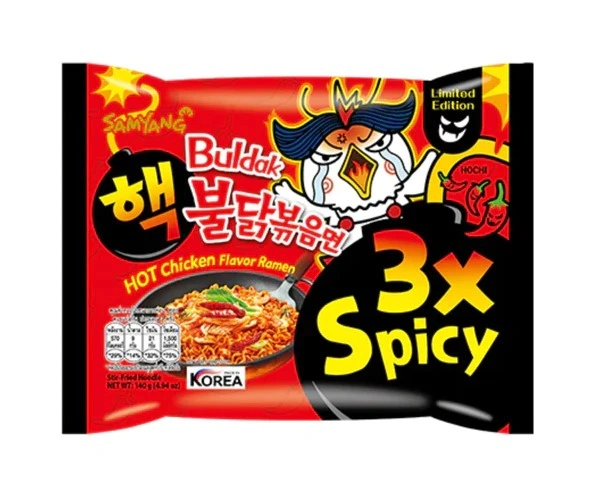 SAMYANG HOT CHICKEN RAMEN 3X SPICY NOODLES - 140GM
