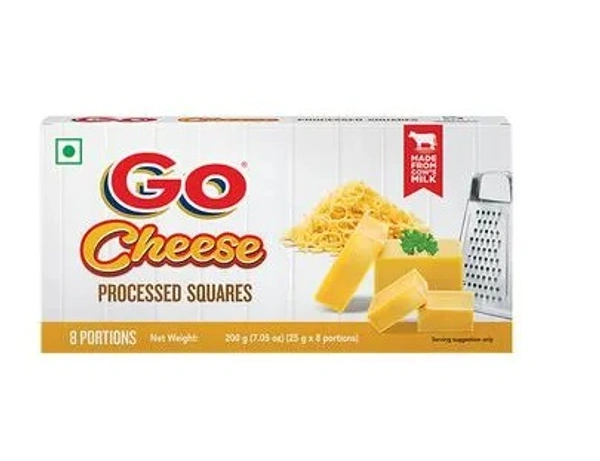 GO CHEESE PROCESSED CHEESE QUBE - 200GM
