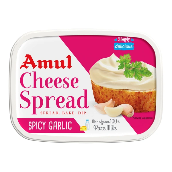 AMUL CHEESE SPREAD SPICY GARLIC - 200GM