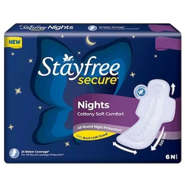 STAYFREE SECURE NIGHTS COTTONY SOFT - 6N