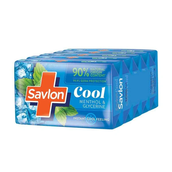 SAVLON SOAP COOL MENTHOL & GLYCERINE 4NSET - 225GM