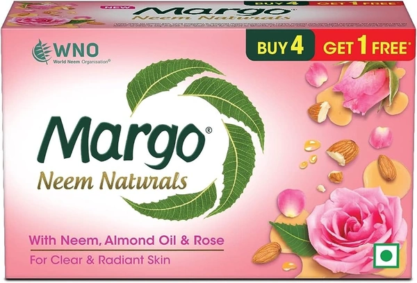MARGO NEEM NATURALS SOAP ALMOND & ROSE 5N - 500GM
