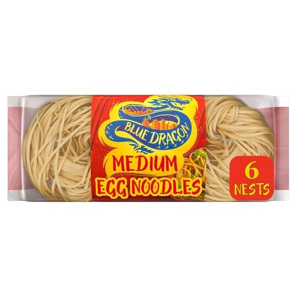 BLUE DRAGON MEDIUM EGG NOODLES 6 NESTS - 300GM