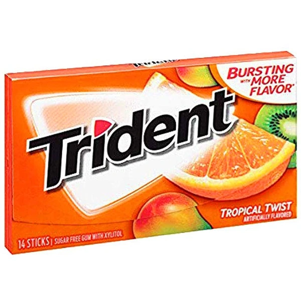 TRIDENT S.FREE GUM TROPICAL TWIST STICKS - 14N