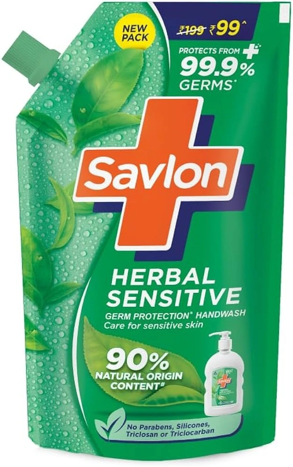 SAVLON H/W HERBAL SENSTIVE REFILL - 800ML