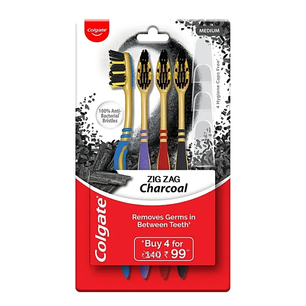 COLGATE T/B ZIG ZAG MED CHARCOAL - 4N