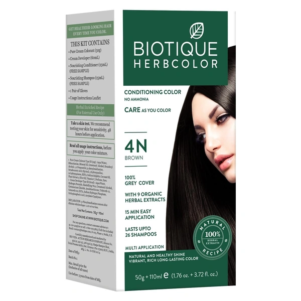 BIOTIQUE H.COLOUR 4N BROWN - 110ML